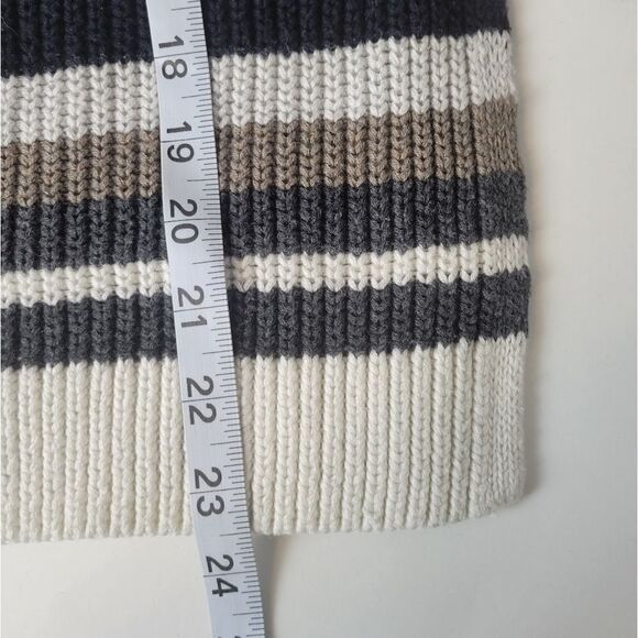 Abercrombie & Fitch Knitted Sweater Vest Turtleneck Brown Cream S - Picture 8 of 9